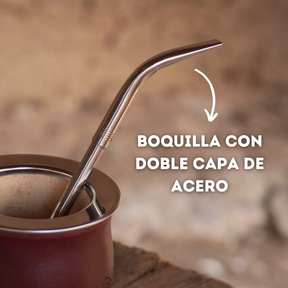 Bombilla de mate pico de loro con refuerzo en boquilla