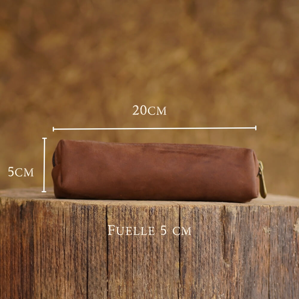 Estuche de cuero marron calidad