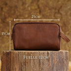 Neceser grande de cuero marron resistente