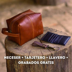 Pack Nomade: Neceser Puyehue + Tarjetero Caburga + Llavero Laja + Grabados Gratis