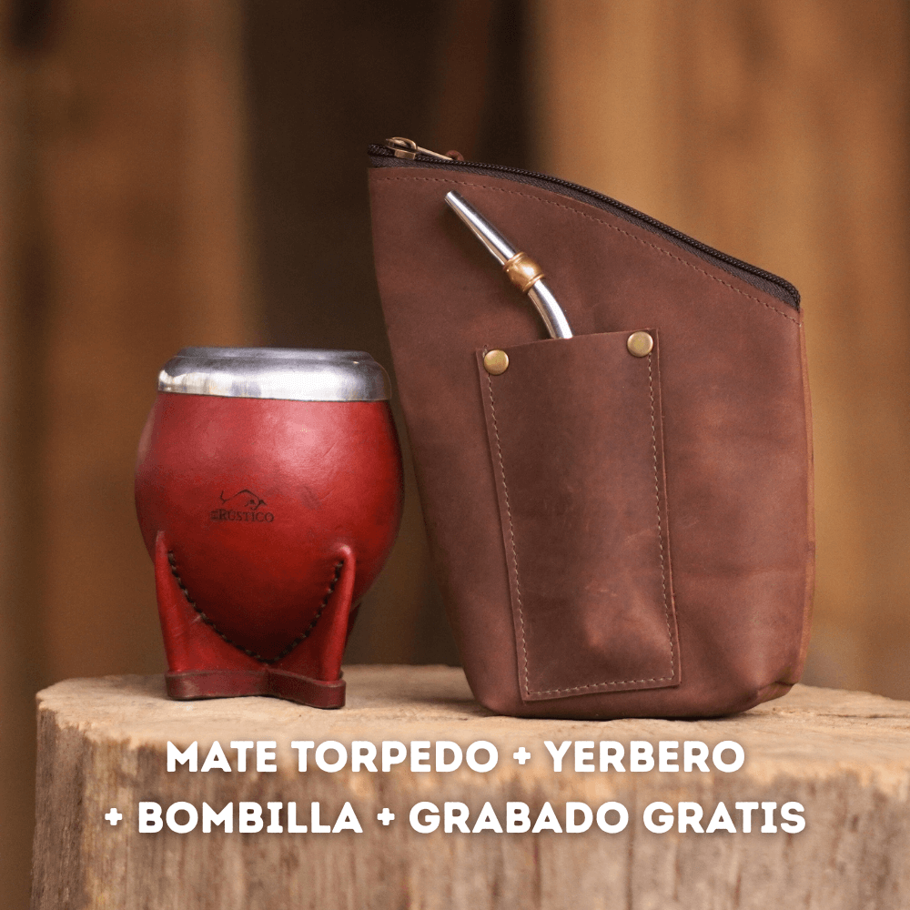 Pack de mate torpedo con yerbero