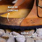Sandalia castaño base corcho