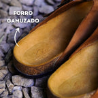 Sandalia castaño forrada en cuero