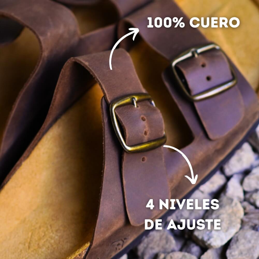 Sandalia cuero chocolate ajustable