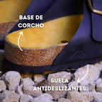 Sandalia negra base corcho