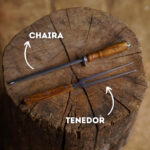 Pack Parrillero: Cuchillo 30cm + Chaira + Tenedor + Tabla de REGALO - Imagen 3